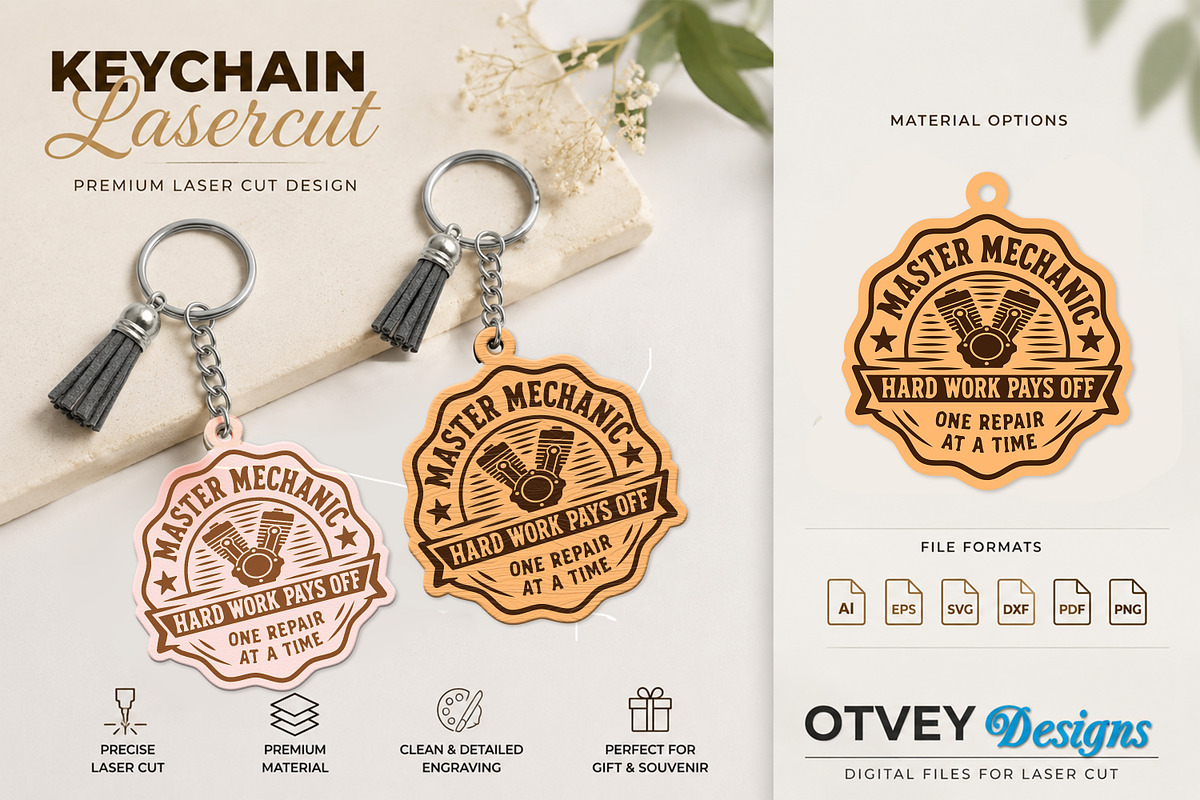 Keychain Dad's Garage Lasercut 12, a Decorative Illustration by OTVEY DESIGN (Photo 6 of 13)
