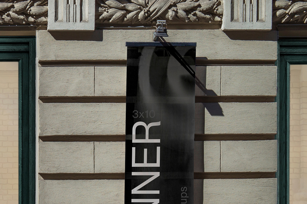 Hanging Banner Mockup – Wall-mounted, a Mockup by ExplicitStudio (Photo 3 of 3)