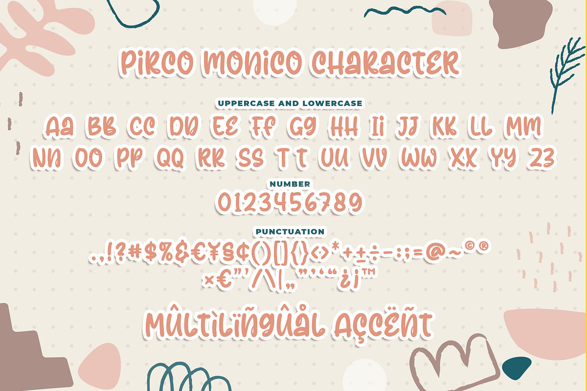 Pirco Monico - Playful Quirky Font, a Font by Blankids Studio (Photo 6 of 7)