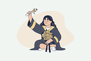 Student Graduation Illustration, an Object Graphic by Jump Studio (Thumbnail 10 of 14)