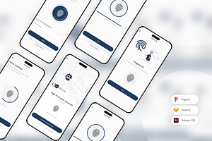 Touch ID Screens Mobile App UI Kit