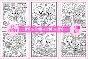 Little Friend Coloring Page For Kids, an Animal Illustration by Coco Bloom (Thumbnail 2 of 3)