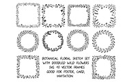 Doodled wild flowers svg frames, an Illustration by SketchArtStudio (Thumbnail 1 of 3)