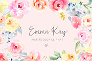 Emma Kay Watercolor Clip Art Flower, an Illustration by Angie Makes (Thumbnail 1 of 6)