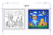 Ramadan Coloring Book for Boys, an Illustration by Design Station (Thumbnail 6 of 9)
