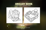 Dreamy Book Printable Coloring Pages, an Object Graphic by TheDoodleSweets (Thumbnail 2 of 4)