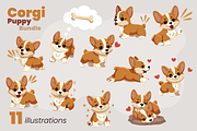 Corgi Puppy Bundle, an Animal Illustration by moja doodle (Thumbnail 2 of 4)