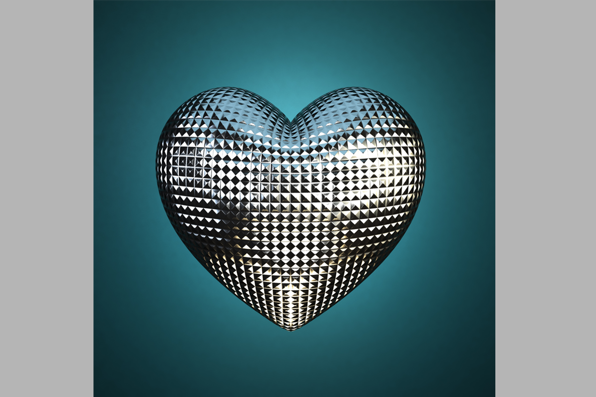 Silver Knurled Heart Shape, an Object Graphic by Industrial Artworks (Photo 1 of 2)