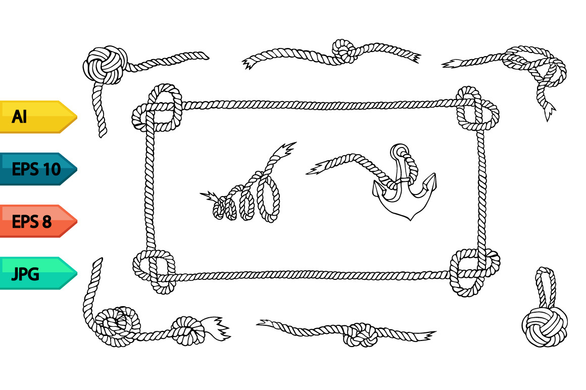 Rope frames and knots vector set, a Pattern Graphic by julia_musdotter