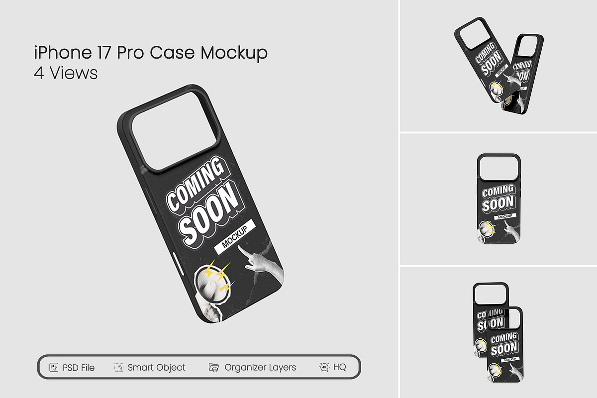 iPhone Case Mockup for iPhone 17 Pro, an iPhone Mockup by seramoe (Photo 1 of 5)