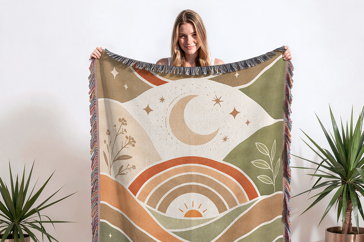 Woven Blanket Mockup PSD / PNG, a Household Mockup by Mockups Studio (Photo 6 of 6)