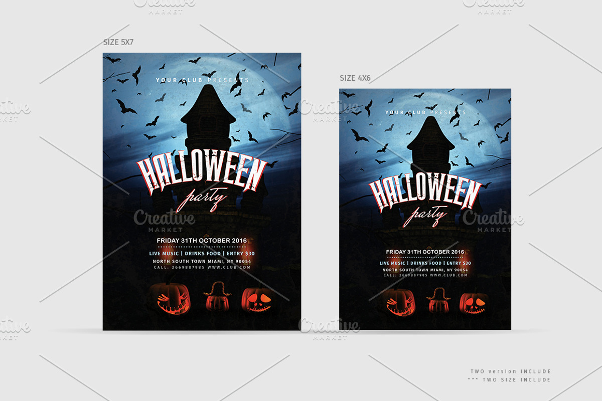 Vintage Halloween Party Flyer V4, a Flyer Template by Madhabi Studio (Photo 2 of 3)