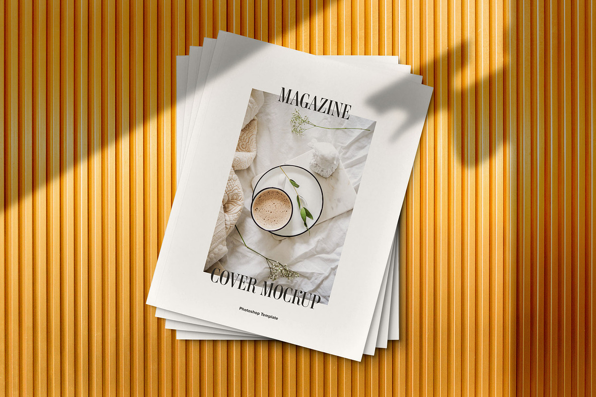 Magazine Stack Cover Mockup Scene, a Print Template by veila.me (Photo 1 of 4)