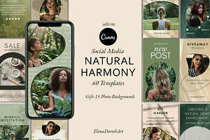 Natural Harmony Social Kit Templates, a Social Media Template by Elena Dorosh