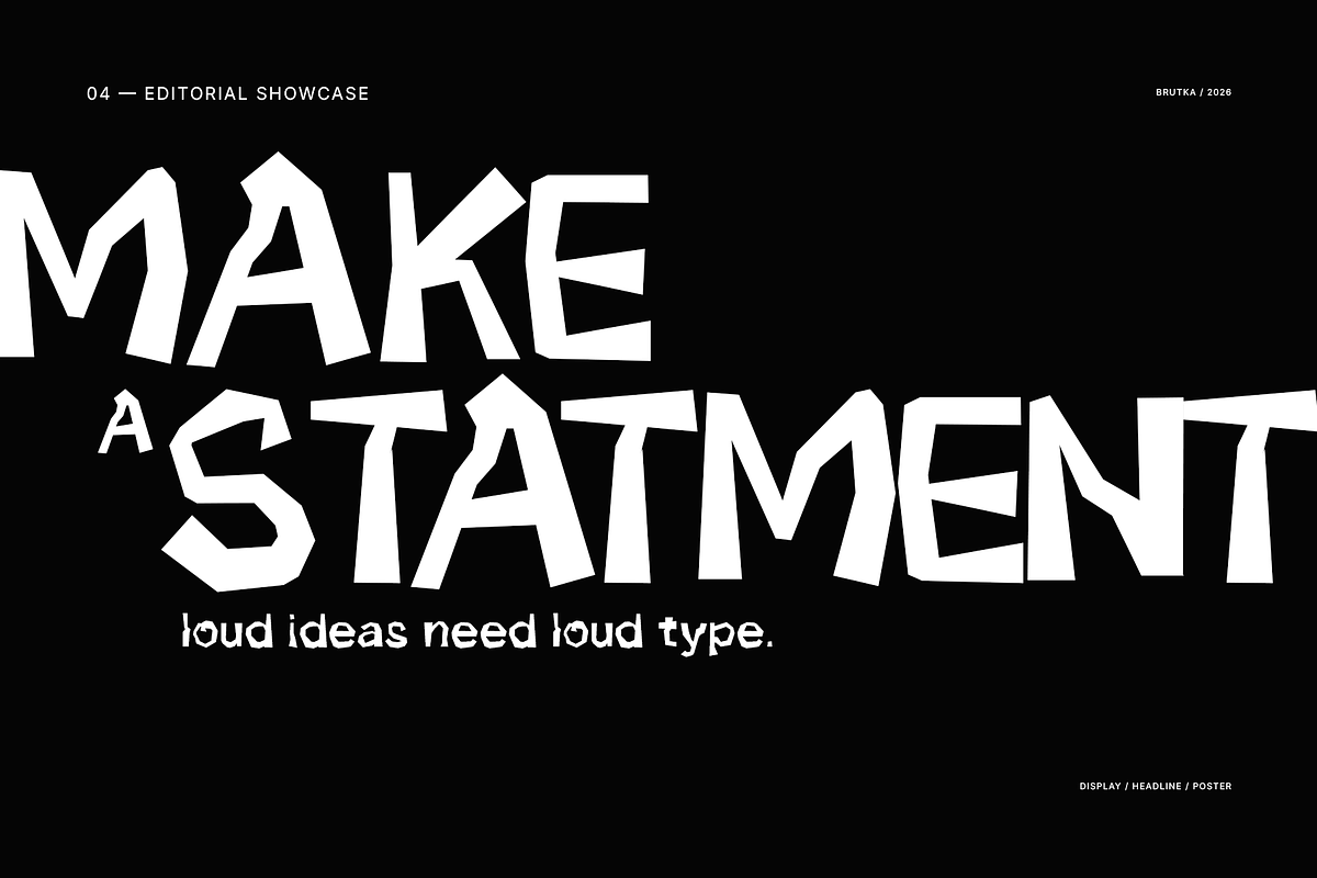 BRUTKA - Experimental Display Font, a Handwritten Font by Hasbi Creative (Photo 4 of 12)