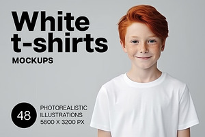 White t-shirts for mockups, a Person Photo by Handmadefont