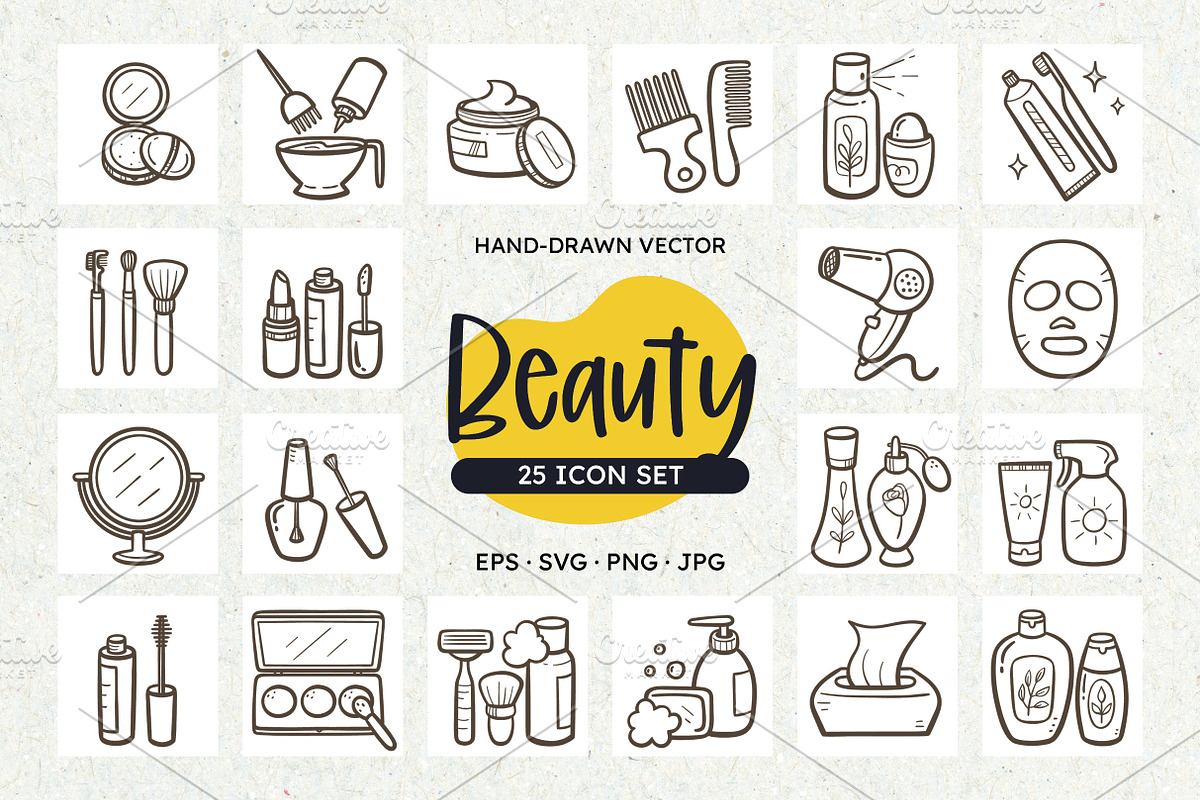 Beauty & Cosmetic SVG Icons, an Outline Icon by insemar (Photo 1 of 4)