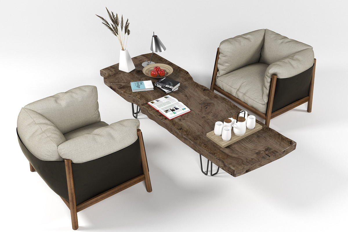 Yak armchairs set, a Furniture 3D Model by inDahouze (Photo 5 of 10)