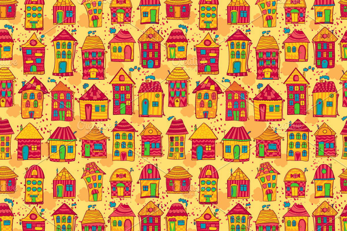 Set of cute houses, an Object Illustration by meowu (Photo 3 of 4)