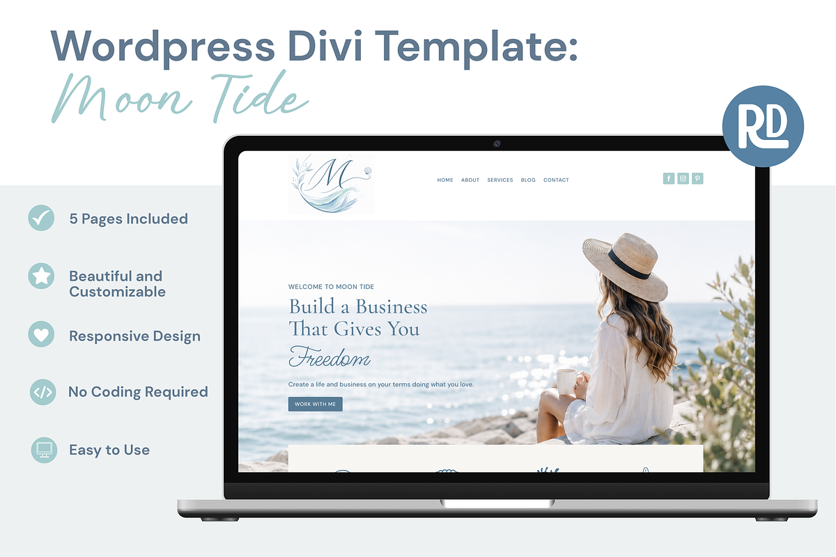 Divi Wordpress Template Moon Tide, a WordPress Template by RissDesign (Photo 1 of 4)