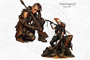 Wasteland Punk Character Clipart Set, a Decorative Illustration by ThatsDesignArt (Thumbnail 5 of 10)
