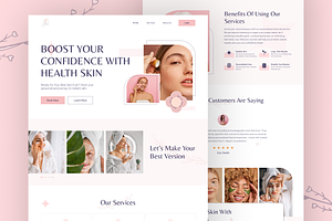 SkinCare Website Landing Page Design, an UI Kit Template by nwdigitalstore