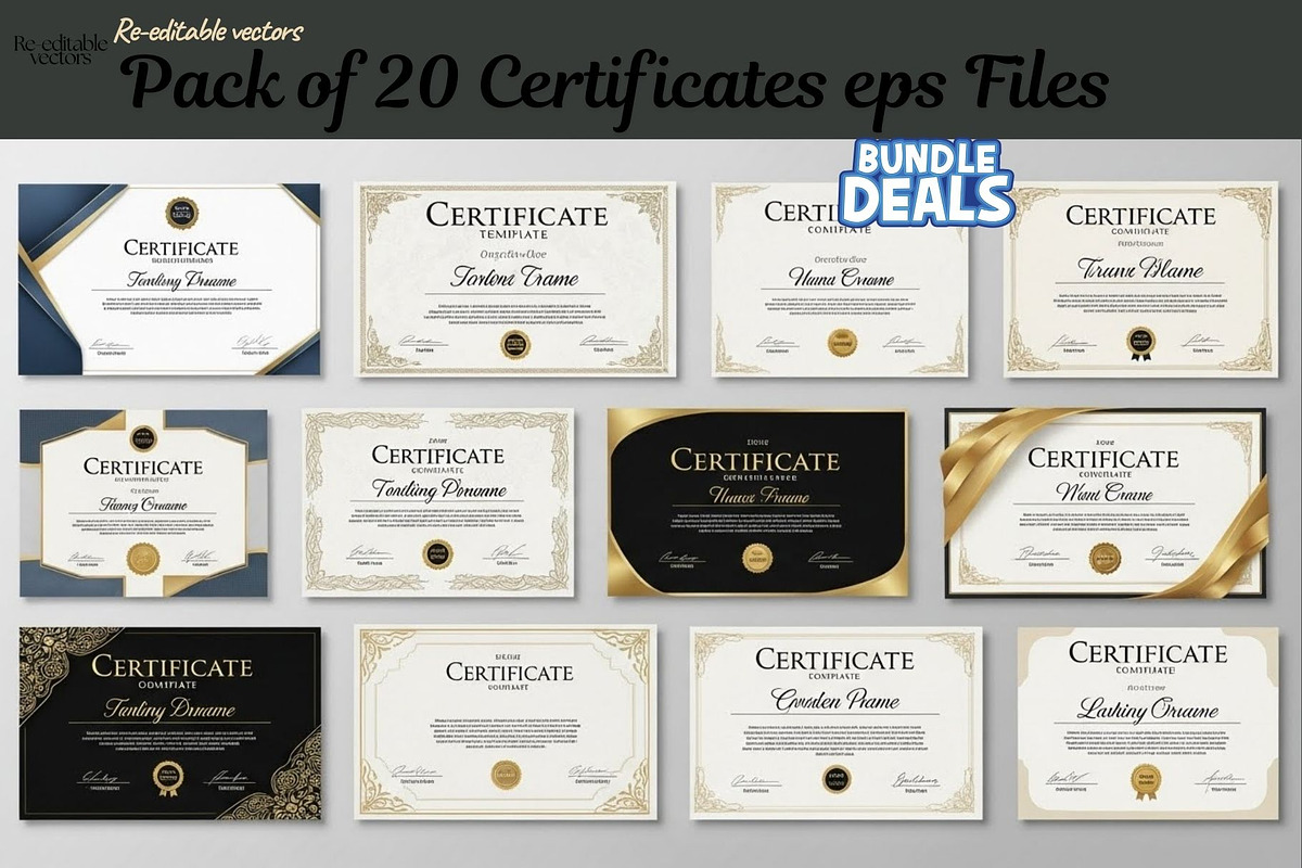 20 Creative editable Certificate, a Branding & Logo Template by Aban's World (Photo 6 of 16)