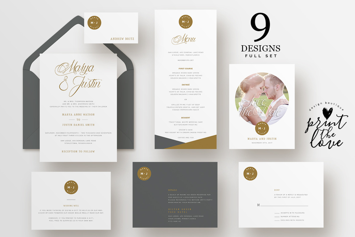 Wedding Invitation Suite - Marya, an Invitation Template by Print The Love Boutique (Photo 2 of 4)