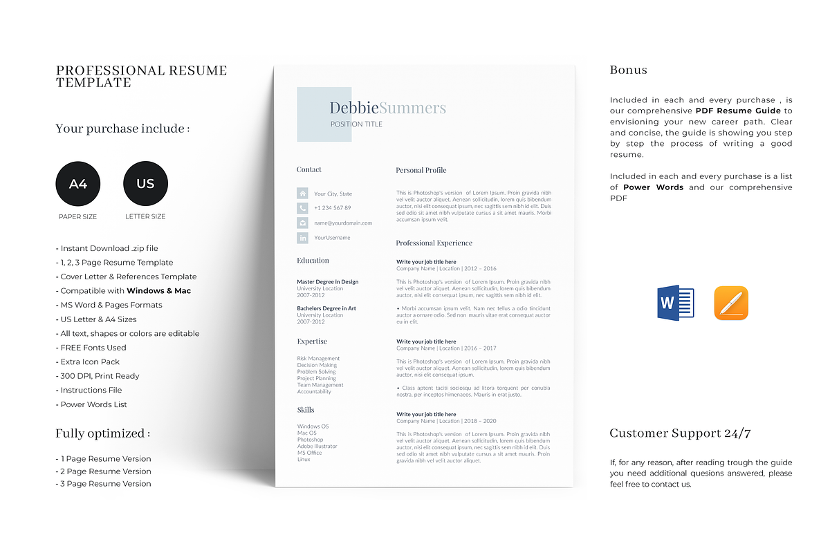 Creative Modern Resume Template, a Resume Template by GraphicFlava (Photo 1 of 8)