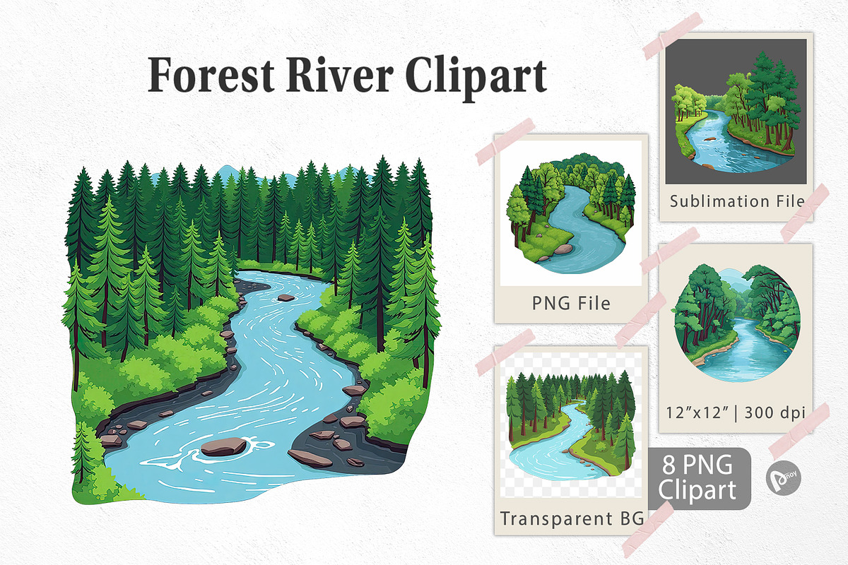 Forest River Clipart, a Graphic by Artnoy (Photo 1 of 5)