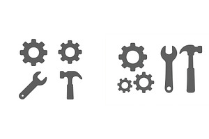 Silhouettes of various tools and, an Illustration by ZinetroN