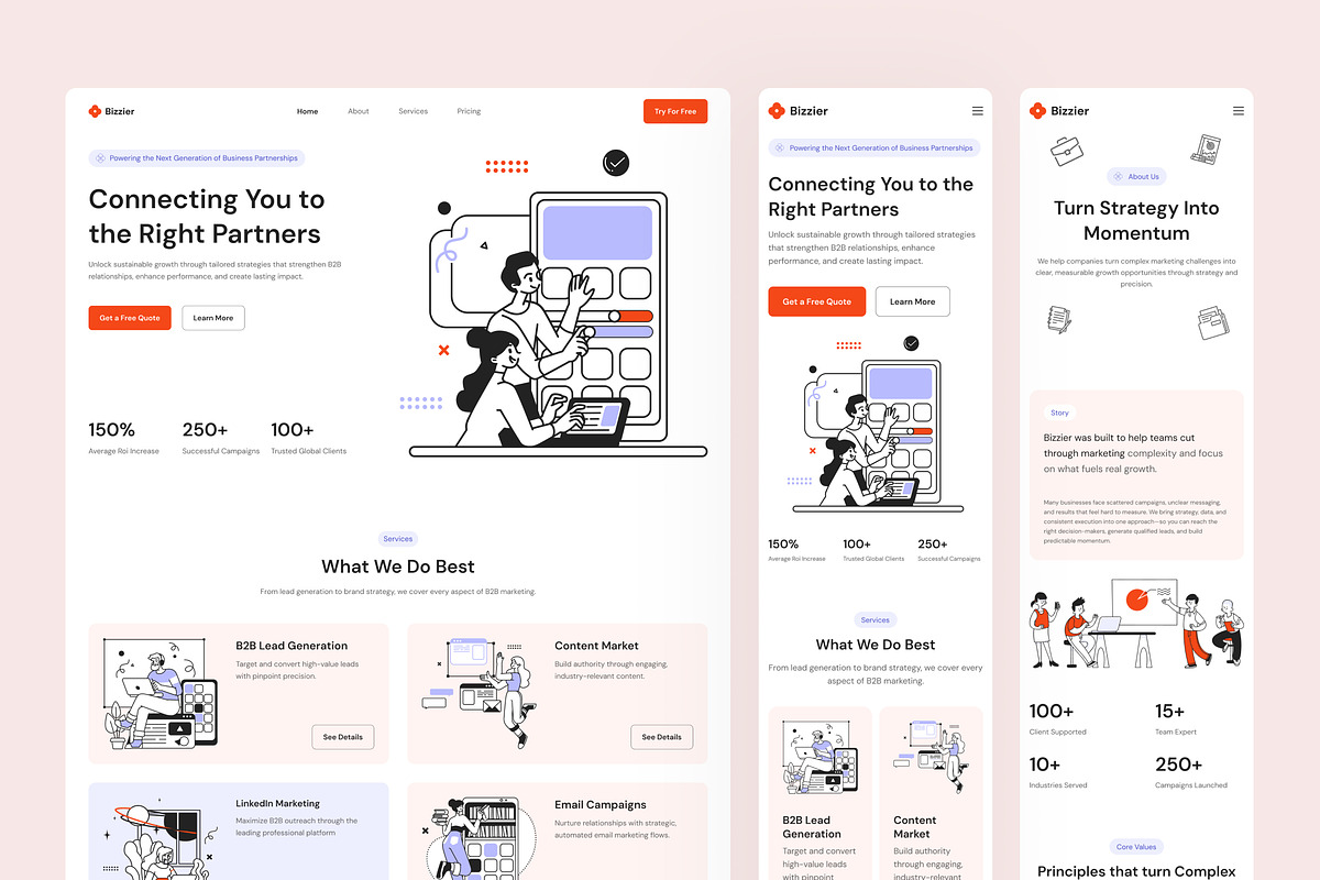 Marketing Agency Website UI Figma, an UI Kit Template by peterdraw (Photo 7 of 7)