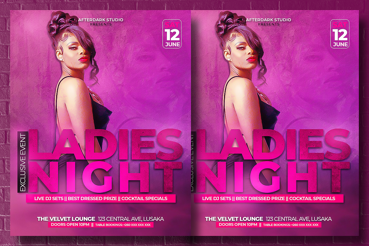 Ladies Night Flyer Template PSD, a Social Media Template by AfterDark Studio (Photo 2 of 3)