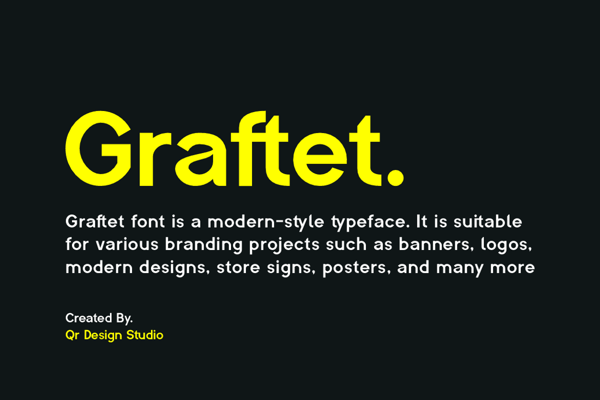 Graftet - Modern Bold Branding Font, a Sans Serif Font by QR Design Studio (Photo 7 of 15)