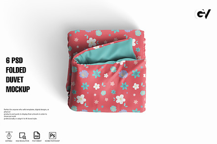 Folded Duvet Blanket Mockup