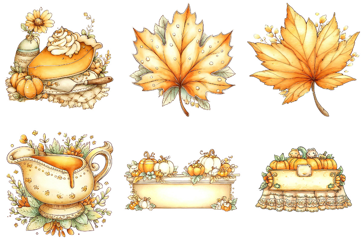 Thanksgiving Clipart, an Illustration by DreamArtGraphic (Photo 4 of 5)