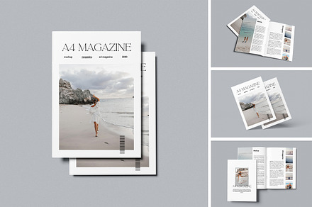 A4 magazine mockup, a Books & Magazine Mockup by HanaSaka_Studio