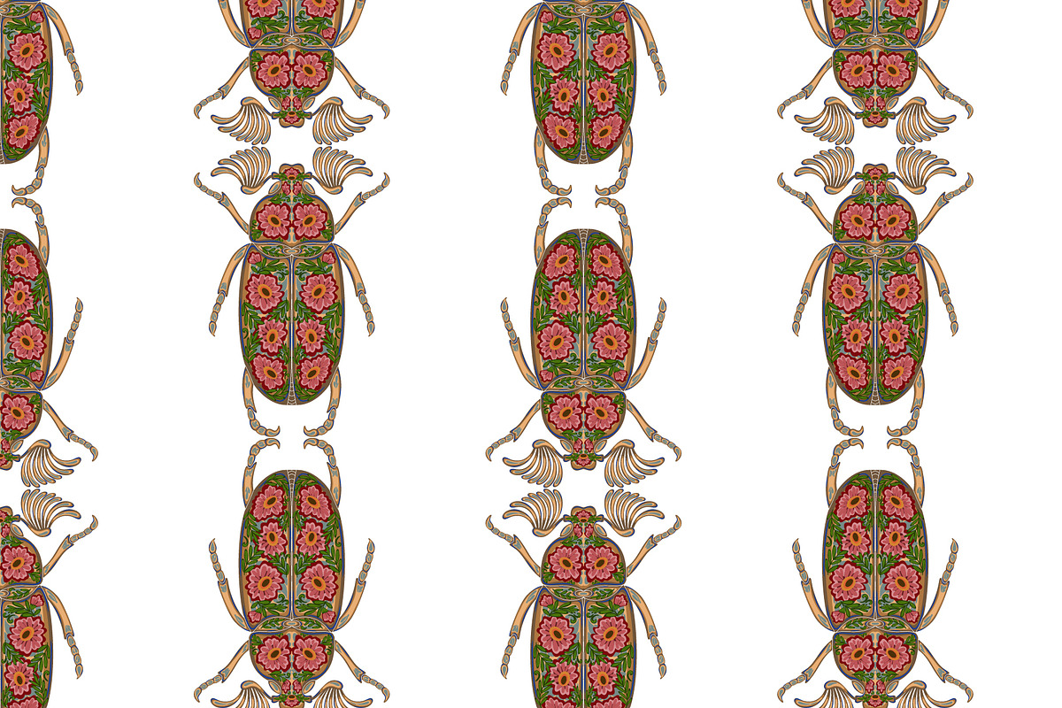 Floral folk art bugs Vector, a Pattern Graphic by NayaChu (Photo 1 of 7)