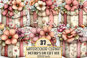 Mother's Day Gift Box Clipart, an Illustration by Rose Art