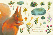 Autumn in the forest. Art set, an Animal Illustration by Shusha Guna Art (Thumbnail 3 of 12)