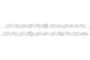 Cash paper currency one line, a Finance Illustration by GraphiShop