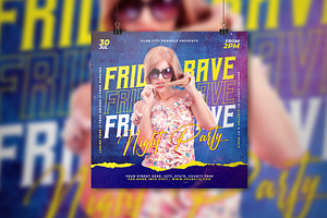 Friday Rave Night Party Flyer