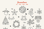 Christmas Hand Drawn Illustrations, a Seasonal Illustration by NatalieArtShop (Thumbnail 2 of 13)
