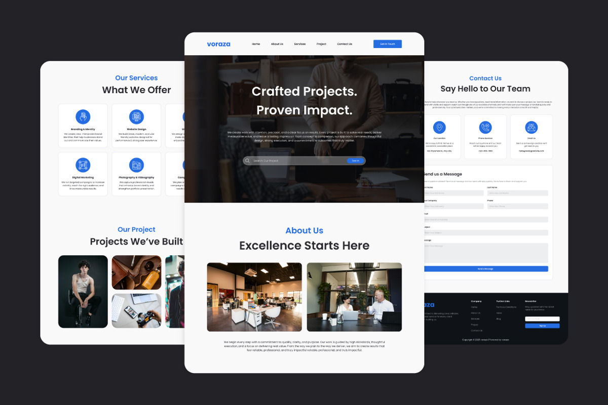 Voraza - Portfolio Website Template, an UI Kit Template by Kmg Design (Photo 2 of 2)