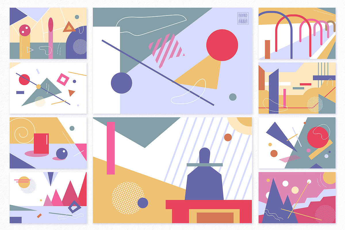 Set of abstract posters cubism style, a Decorative Illustration by Brandianna (Photo 5 of 7)