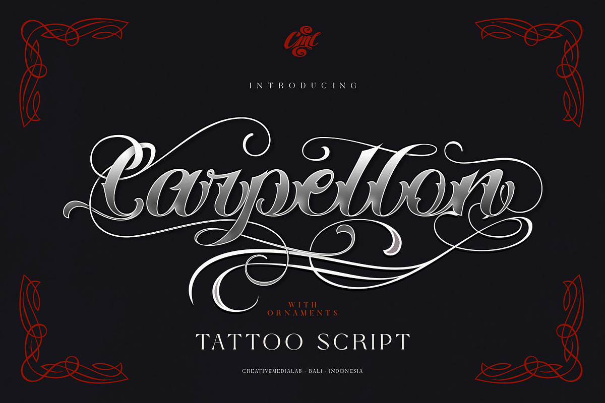 Carpellon - Tattoo Script + Ornament