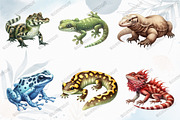 Watercolor Reptile Clipart Amphibian, a Graphic by designcity5 (Thumbnail 2 of 5)