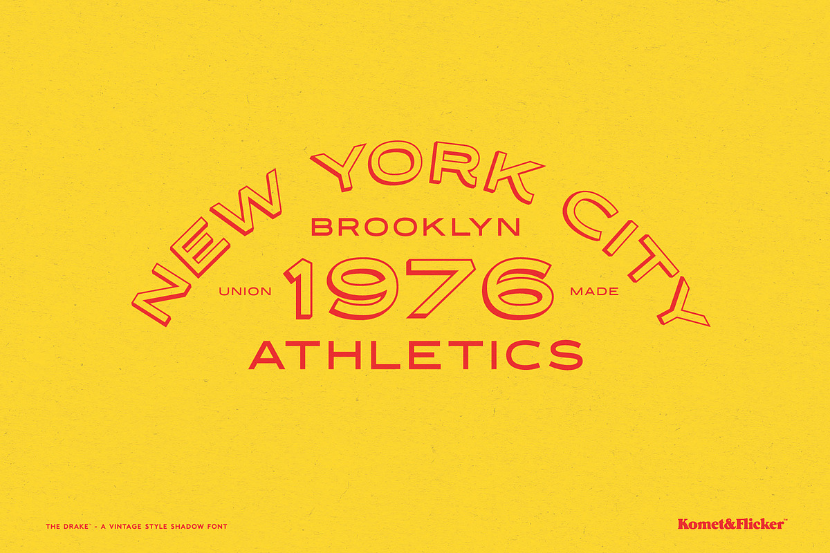 The Drake - A Vintage Shadow Font, a Sans Serif Font by Komet & Flicker (Photo 10 of 14)