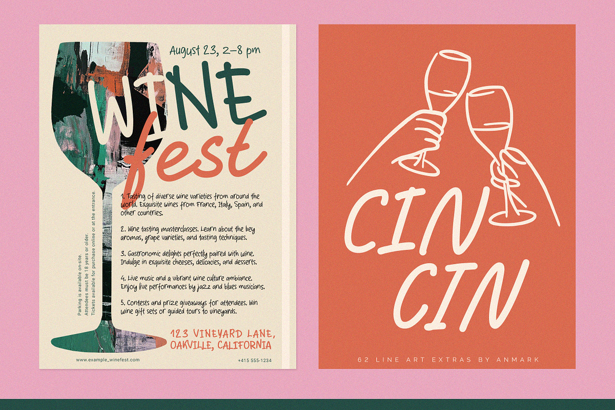 WineChic | Handwriting font | Extras, a Handwritten Font by AnMark (Photo 2 of 10)