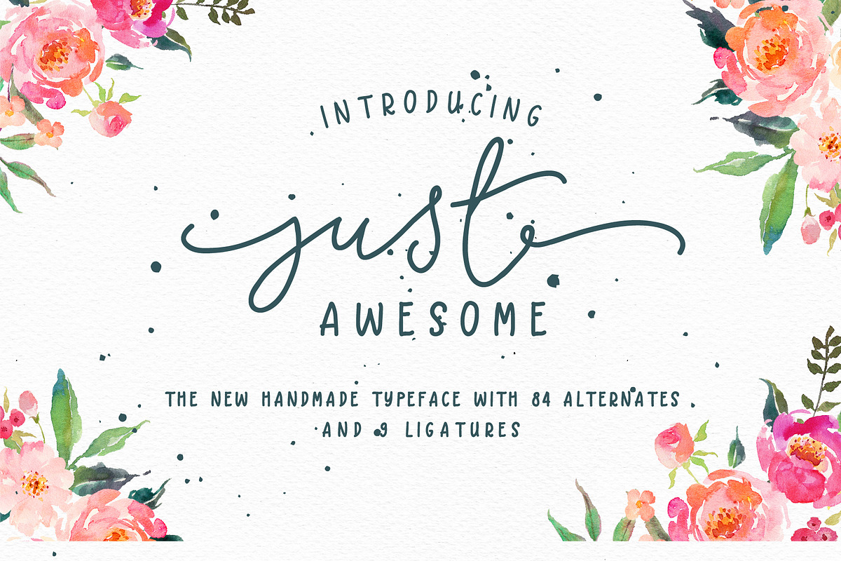 Just Awesome Typeface+Bonus, a Script Font by Graphic Box (Photo 1 of 7)